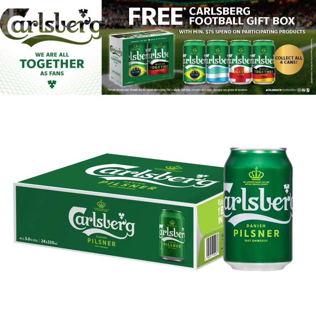 Carlsberg Danish Pilsner Beer Can Silver Assorted (24x320ml)